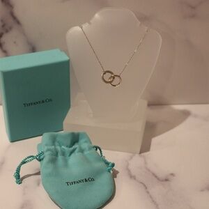 Tiffany & Co. 1837 Interlocking Circles Pendant in Sterling Silver Pouch and Box